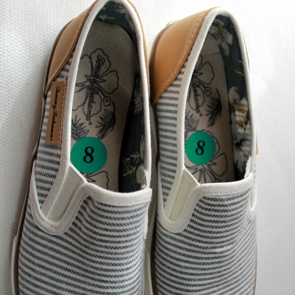 Tommy Bahama Slip On Striped Nautical Boat Sneakers, Size 8, NWOT - Picture 7 of 10